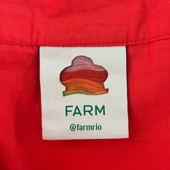 FARM RIO | Tiered Embroidered Cotton-Mousseline Mini Skirt in Red | Size Small - Picture 10 of 12